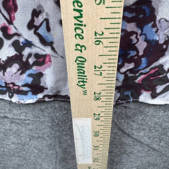 Chaps Top Womens Plus Size 3X Blue Pink Floral Popover Flowy 3/4 Sleeve V Neck - Picture 6 of 8